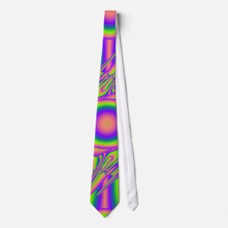 Fractal Warp Purple Green Psychedelic Neck Tie