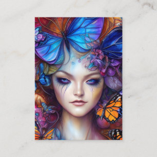 Fractal Watercolor Butterfly Digital Painting Calling Card