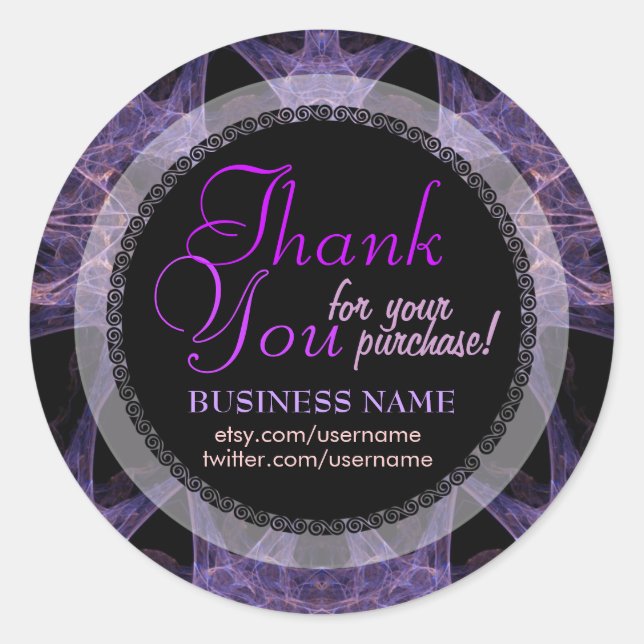 Fractal Web Business Thank You Sticker (Front)