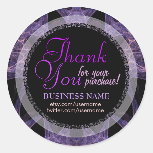 Fractal Web Business Thank You Sticker (Front)