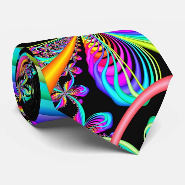 Fractal Whimsical Butterfly Neck Tie (Rolled)