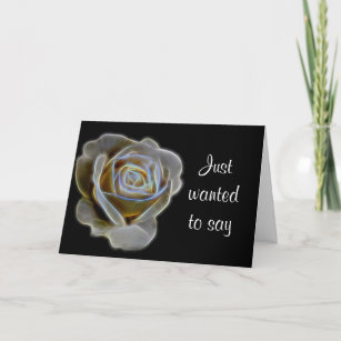 Fractal White Rose Thank You Card