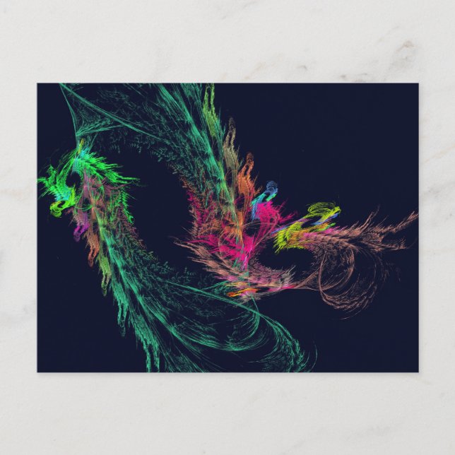 Fractal - Winged Dragon Postcard (Front)