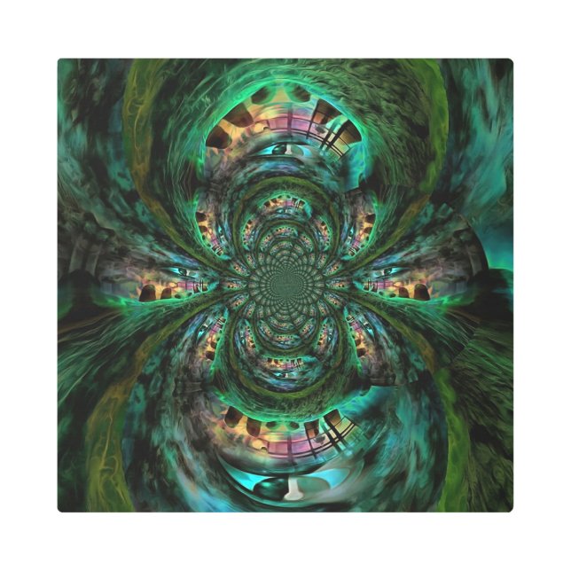 Fractal with keyhole metal print (Front)
