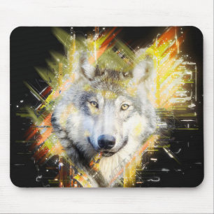 Fractal Wolf Mouse Pad