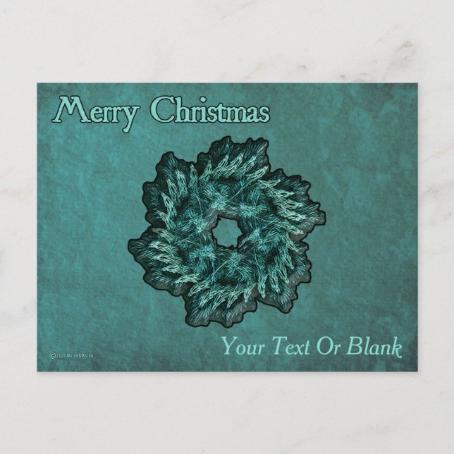 Fractal Wreath - Merry Christmas Postcard (Front)