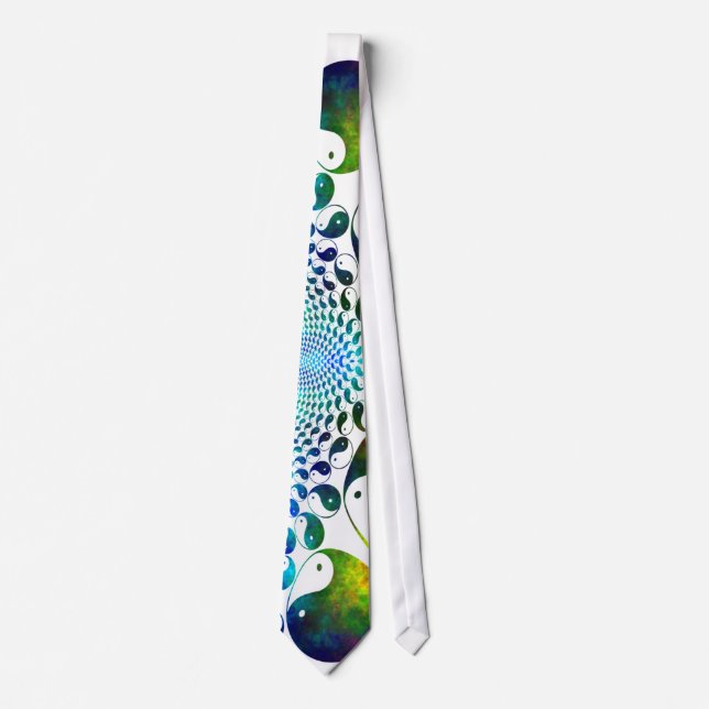 Fractal Yin Yang: Blue Neck Tie (Front)