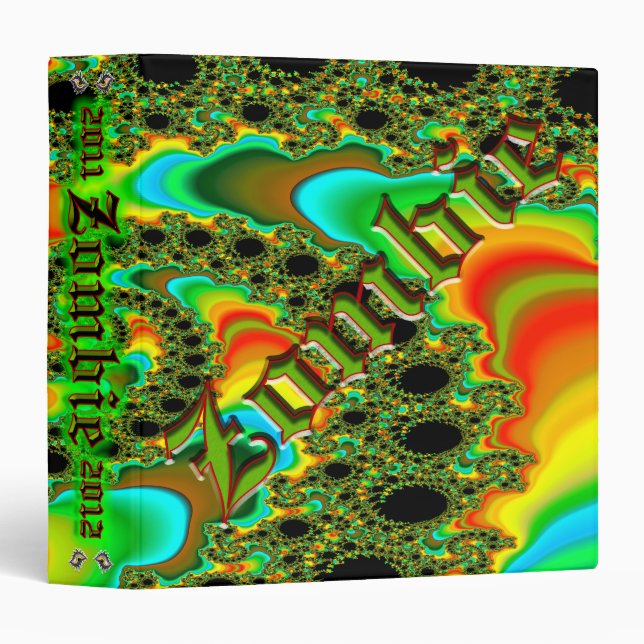 Fractal Zombie Custom 1.5" 3 Ring Binder (Front/Spine)