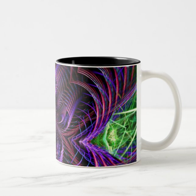 fractalartcards098 Two-Tone coffee mug (Right)