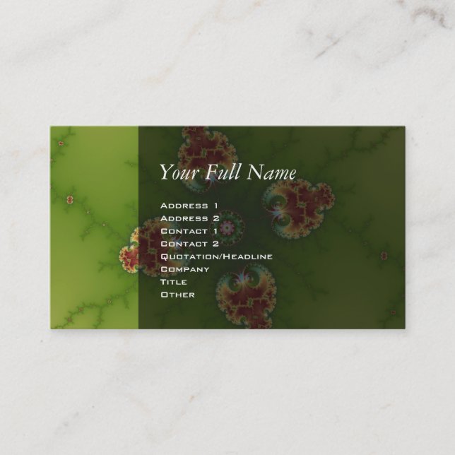 Fractalbug Picnic - Fractal Art Business Card (Front)