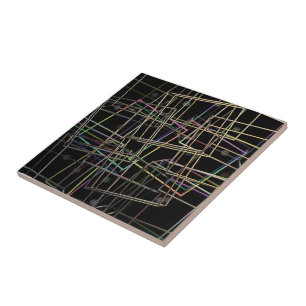 Fractalised Metal Frames Ceramic Tile