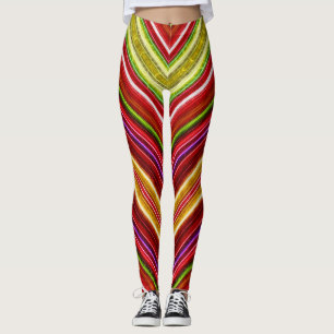 Fractalius Chevron in Reds Leggings