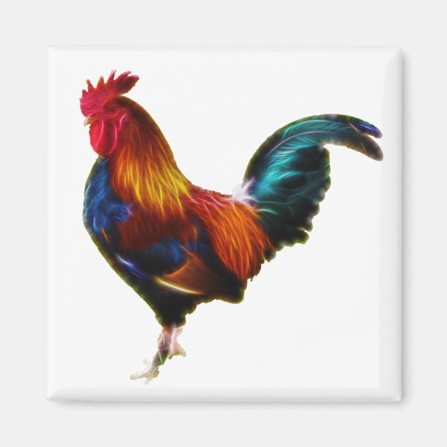 Fractalius Leghorn Rooster Magnet (Front)