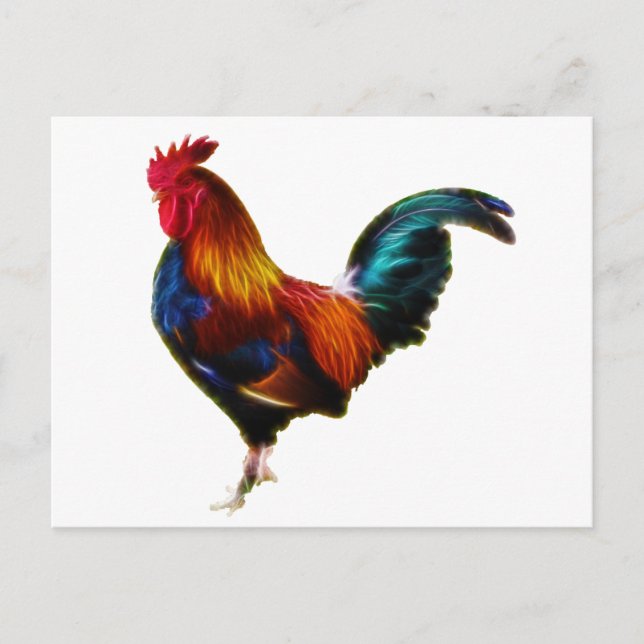 Fractalius Leghorn Rooster Postcard (Front)