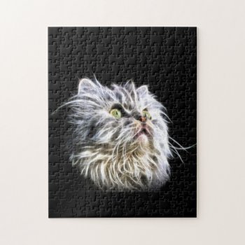 Fractalius Persian Cat Jigsaw Puzzle by deemac2 at Zazzle