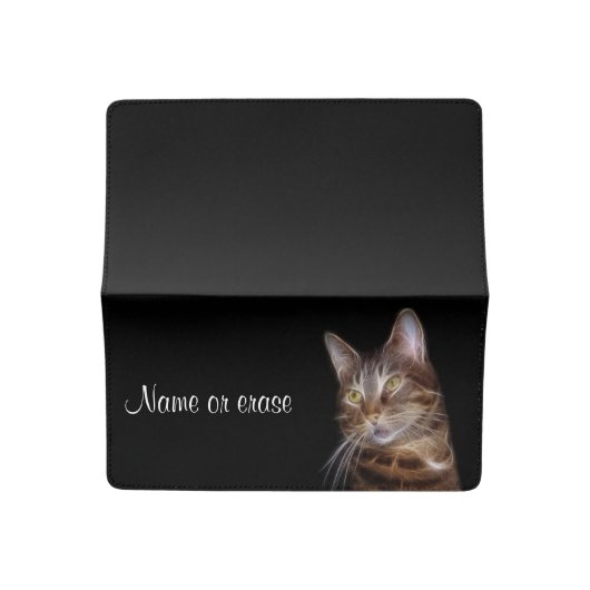 Fractalius tabby cat checkbook cover (Open)