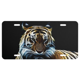 Fractalius tiger license plate