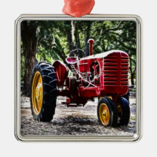 Fractalius Tractor Metal Ornament