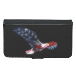 Fractalized Bald Eagle American Flag Samsung Galaxy S5 Wallet Case