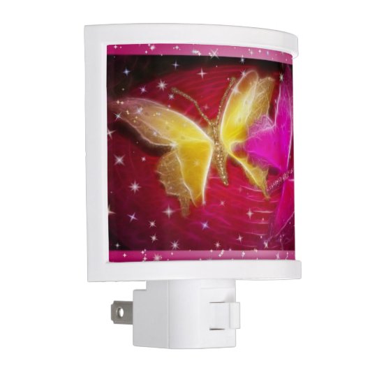 Fractalized Butterflies with Stars Night Light (Right)