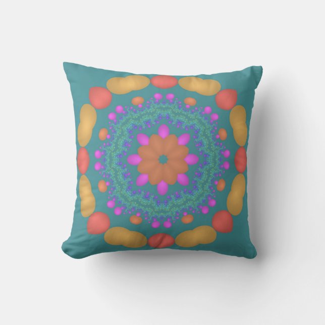Fractalscope Digital Art Throw Pillow (Front)
