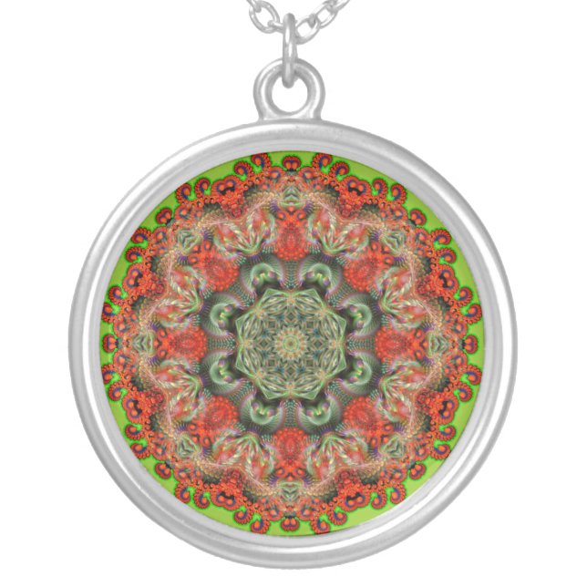 FractalSkopia Geometric Flower Necklace (Front)