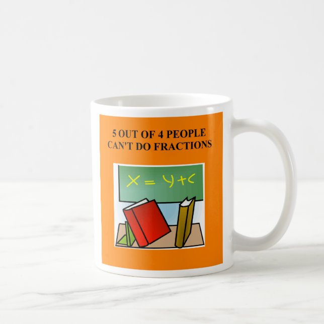 fraction math joke, fraction math joke coffee mug (Right)