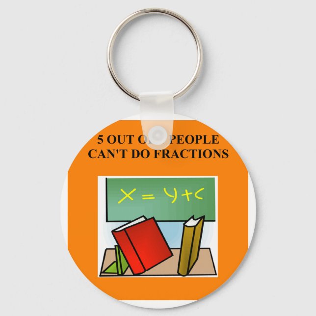 fraction math joke keychain (Front)