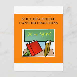 fraction math joke postcard