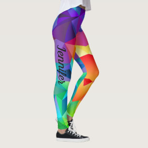 Fracture Rainbow Custom Name Leggings Yoga Pants