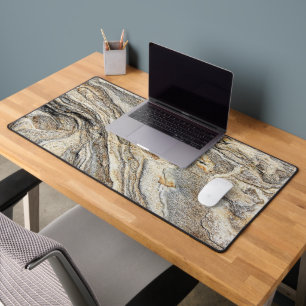 Fractured Colorful Marble Stone Desk Mat