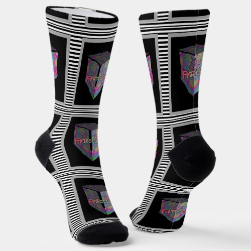 Fractured One Size Fits All Crew Socks