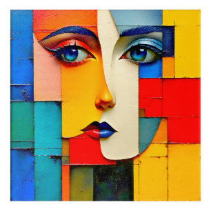 "Fractured Realities" – An Abstract Portrait Acrylic Print