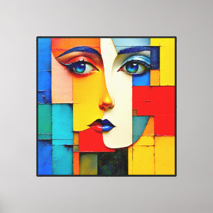 "Fractured Realities" – An Abstract Portrait Canvas Print