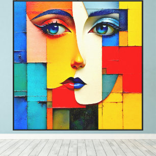 "Fractured Realities" – An Abstract Portrait Canvas Print
