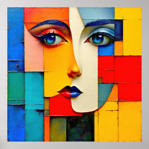 "Fractured Realities" – An Abstract Portrait Poster