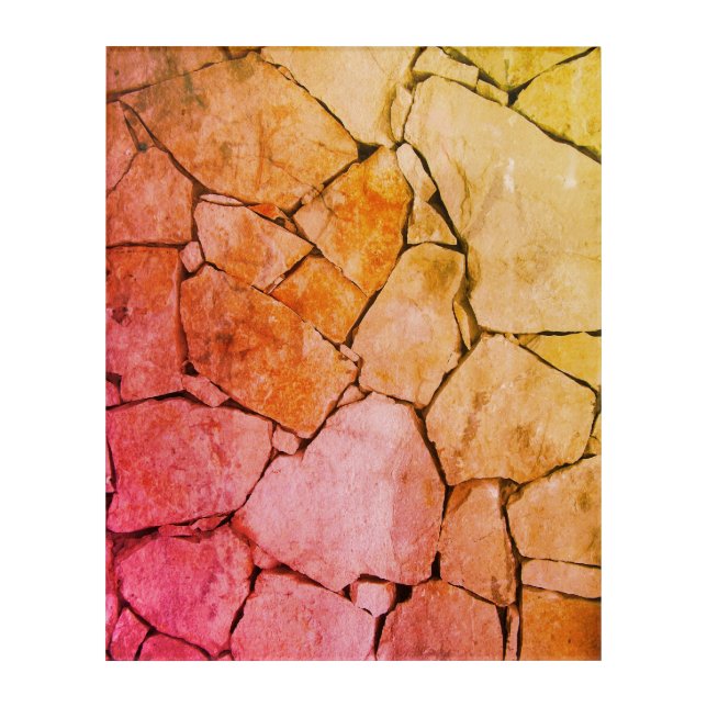 Fractured rock stones acrylic wall art panel (Front)