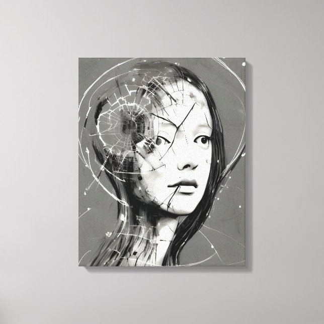 Fractured Woman Canvas Print (Front)