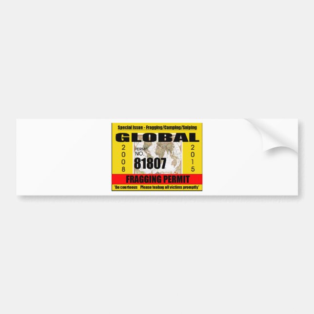 Fragging Permit Bumper Sticker (Front)