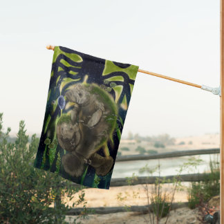 Fragile Balance Manatee  House Flag