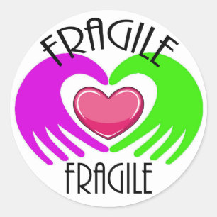 FRAGILE CLASSIC ROUND STICKER
