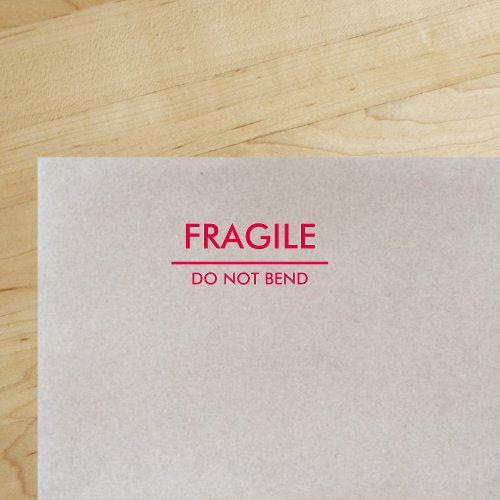 Fragile  Do Not Bend Red Bold Mailing Self_inking Stamp