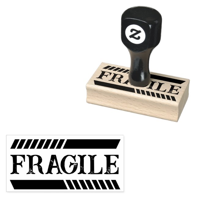 Fragile Do Not Drop Handle with Care Rubber Stamp (Stamped)