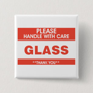 Fragile Glass Handle With Care Warning Button