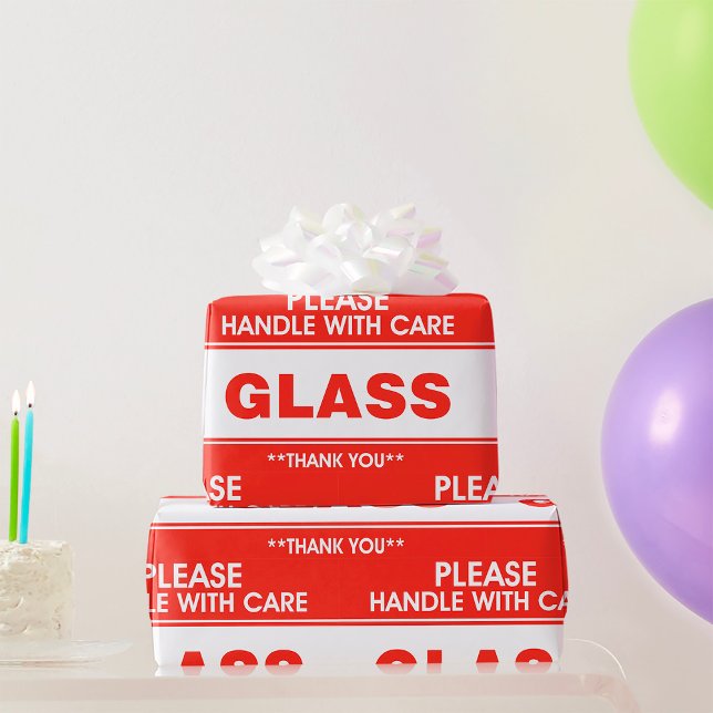 Fragile Glass Handle With Care Warning Wrapping Paper (Creator Uploaded)
