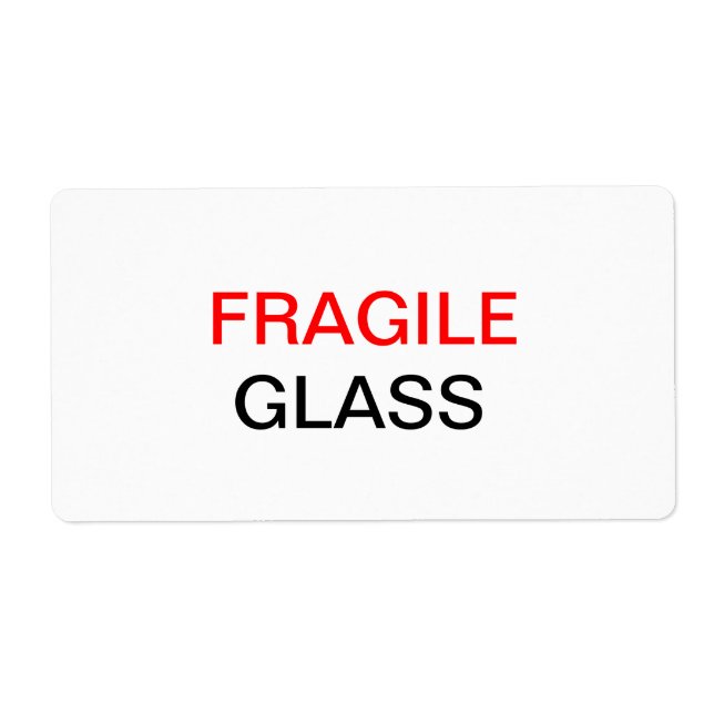 Fragile - Glass Packing & Moving Label (Front)