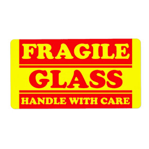 Fragile Glass Shipping Label