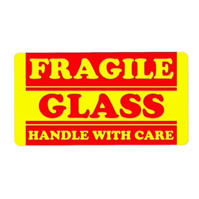 Fragile Glass Shipping Label (Front)