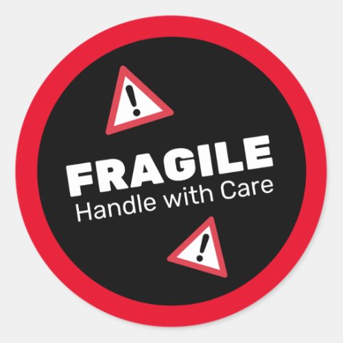 Fragile Handle with Care Classic Round Sticker