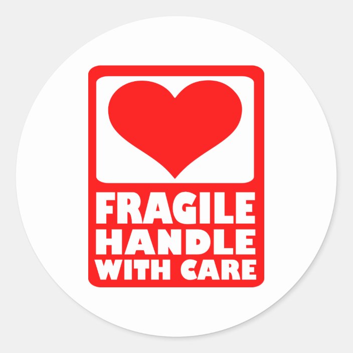 Fragile Handle With Care Classic Round Sticker Zazzle Com